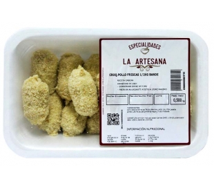 CROQUETA POLLO FRESCA, BANDEJA LA ARTESANA 500 GRS.