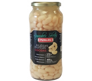 ALUBIAS BLANCAS COCIDAS PENELAS 400 GR.FRASCO