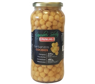 GARBANZOS COCIDOS PENELAS 400 GR.FRASCO
