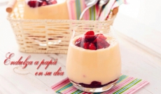 PARA PAPÁ: FLAN DE VAINILLA Y FRESA