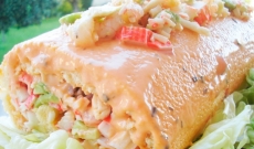 Brazo de gitano salado relleno de marisco